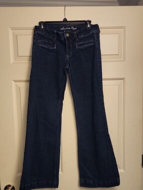 American Eagle Outfitters Women's Dark Indigo Wide Leg Jeans